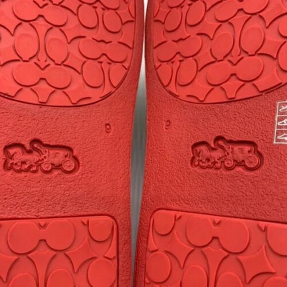 COACH Udele Sport Slide Sandals Kittens Collection Cats Red/Tan C6965 New In Box - Picture 8 of 9